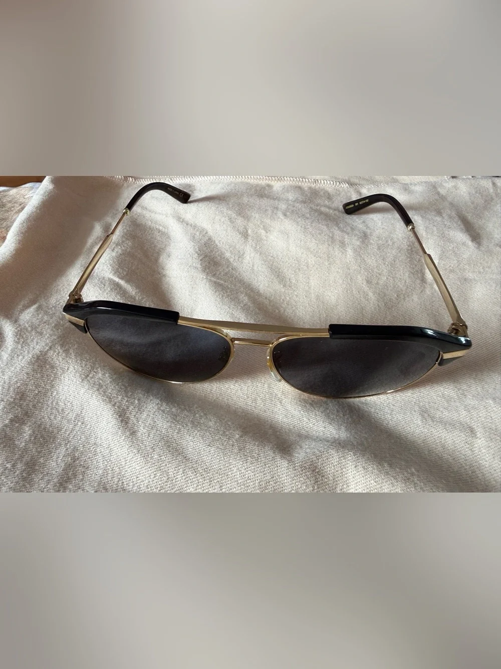 Gucci Gold Frame Sunglasses with Black Lenses